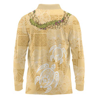 Aloha Honolulu Festival Long Sleeve Polo Shirt Hawaii Kapa Mix Flowers Lei LT7 - Polynesian Pride
