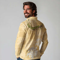Aloha Honolulu Festival Long Sleeve Polo Shirt Hawaii Kapa Mix Flowers Lei LT7 - Polynesian Pride