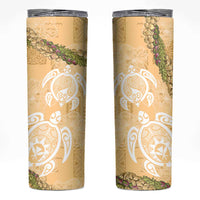 Aloha Honolulu Festival Skinny Tumbler Hawaii Kapa Mix Flowers Lei LT7 Yellow - Polynesian Pride
