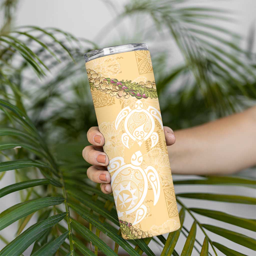 Aloha Honolulu Festival Skinny Tumbler Hawaii Kapa Mix Flowers Lei LT7 - Polynesian Pride