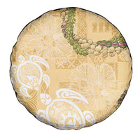 Aloha Honolulu Festival Spare Tire Cover Hawaii Kapa Mix Flowers Lei LT7 - Polynesian Pride