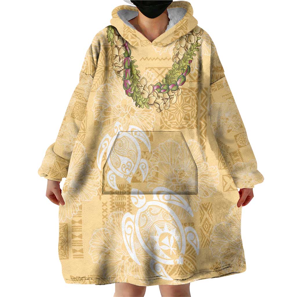 Aloha Honolulu Festival Wearable Blanket Hoodie Hawaii Kapa Mix Flowers Lei LT7 - Polynesian Pride