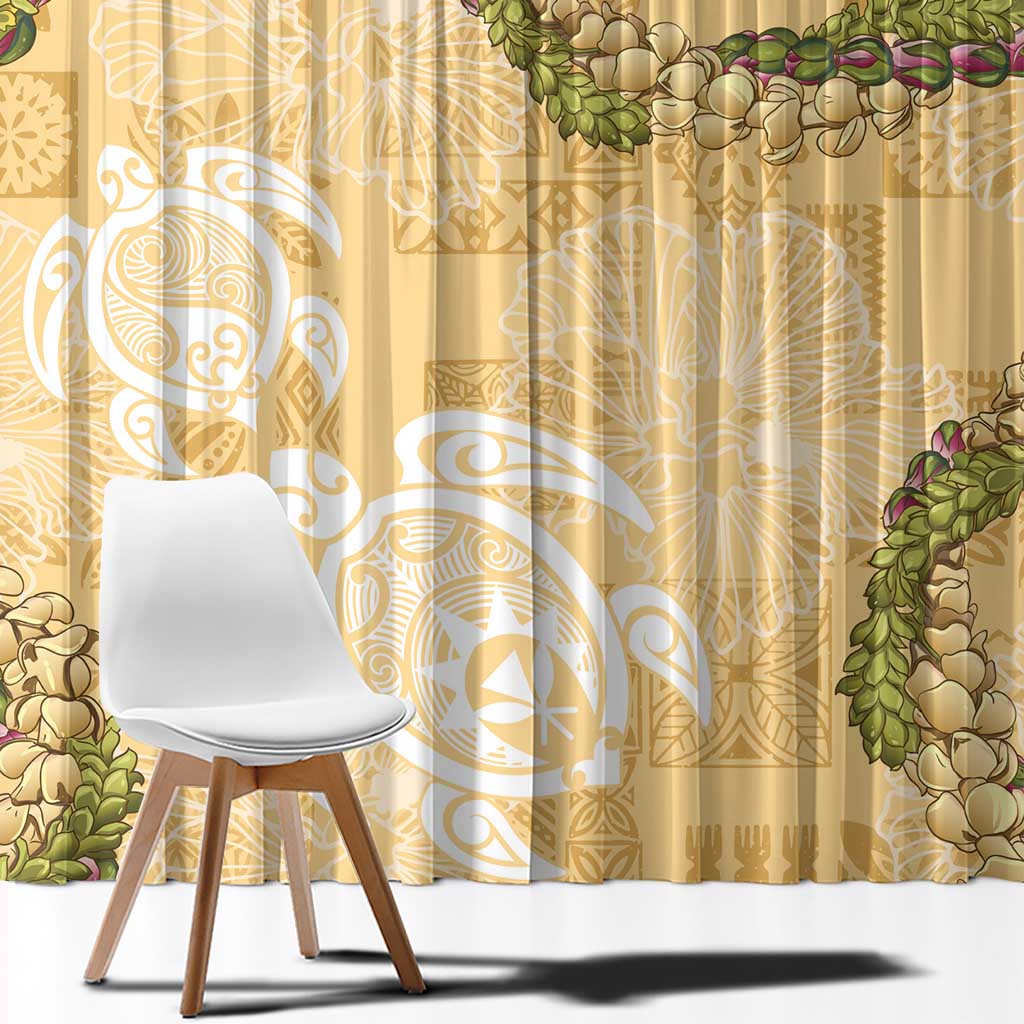 Aloha Honolulu Festival Window Curtain Hawaii Kapa Mix Flowers Lei LT7 - Polynesian Pride