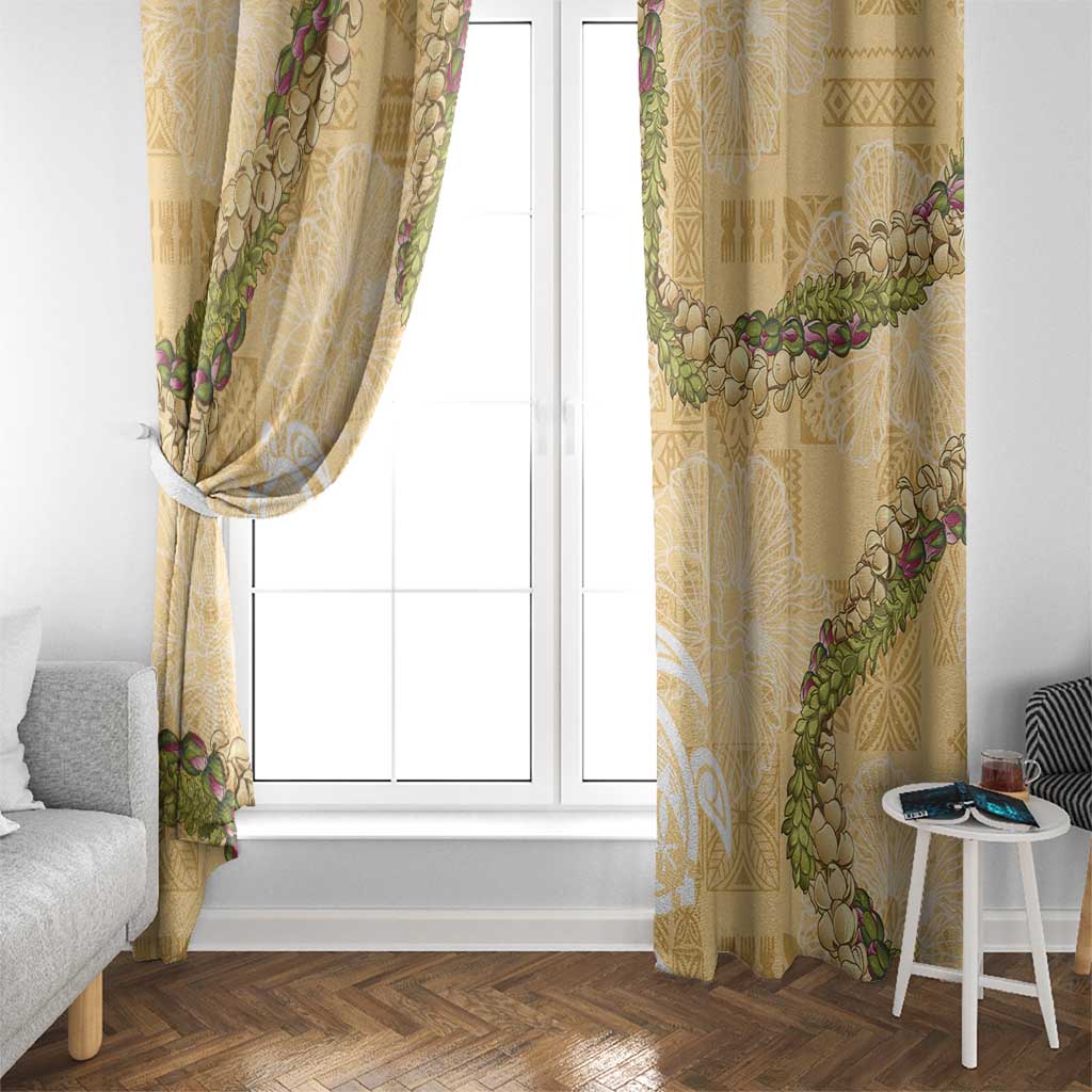 Aloha Honolulu Festival Window Curtain Hawaii Kapa Mix Flowers Lei LT7 - Polynesian Pride