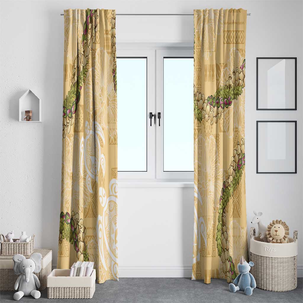 Aloha Honolulu Festival Window Curtain Hawaii Kapa Mix Flowers Lei LT7 - Polynesian Pride