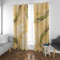 Aloha Honolulu Festival Window Curtain Hawaii Kapa Mix Flowers Lei LT7 With Grommets Yellow - Polynesian Pride