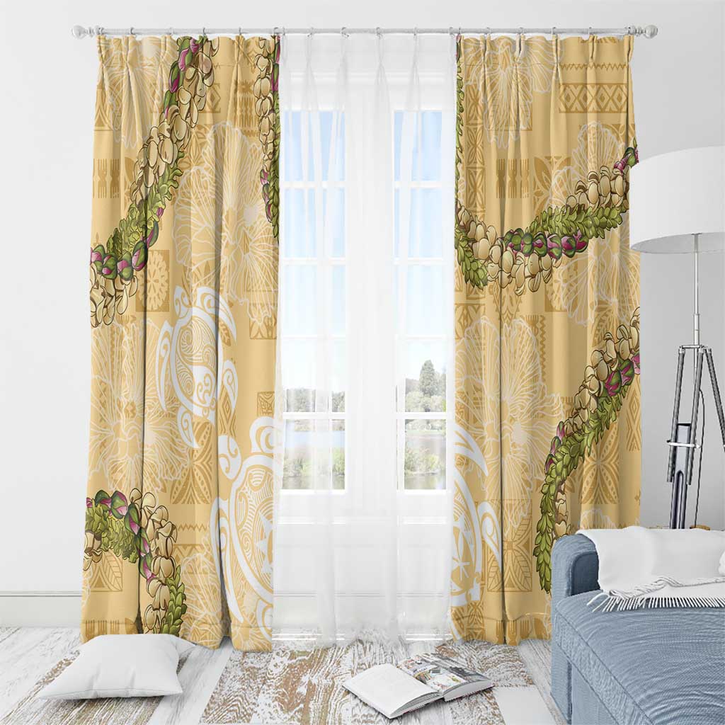 Aloha Honolulu Festival Window Curtain Hawaii Kapa Mix Flowers Lei LT7 - Polynesian Pride