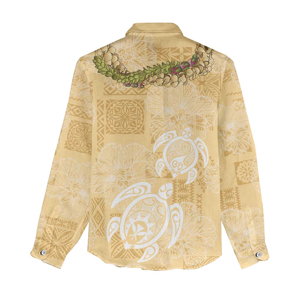 Aloha Honolulu Festival Women Casual Shirt Hawaii Kapa Mix Flowers Lei LT7 - Polynesian Pride