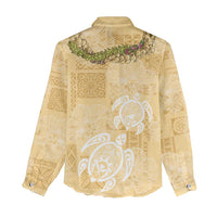 Aloha Honolulu Festival Women Casual Shirt Hawaii Kapa Mix Flowers Lei LT7 - Polynesian Pride