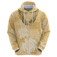 Aloha Honolulu Festival Zip Hoodie Hawaii Kapa Mix Flowers Lei LT7 - Polynesian Pride