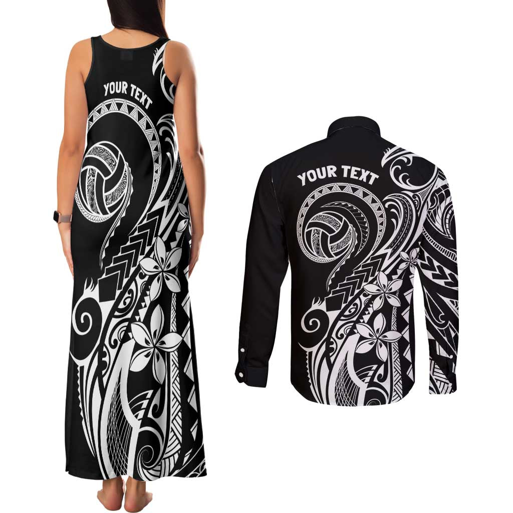 Polynesia Beach Volleyball Personalized Couples Matching Tank Maxi Dress and Long Sleeve Button Shirt Basic