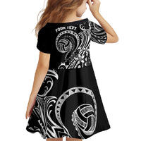 Polynesia Beach Volleyball Personalized Family Matching Short Sleeve Bodycon Dress and Hawaiian Shirt Basic