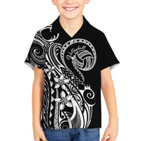 Polynesia Beach Volleyball Personalized Family Matching Short Sleeve Bodycon Dress and Hawaiian Shirt Basic