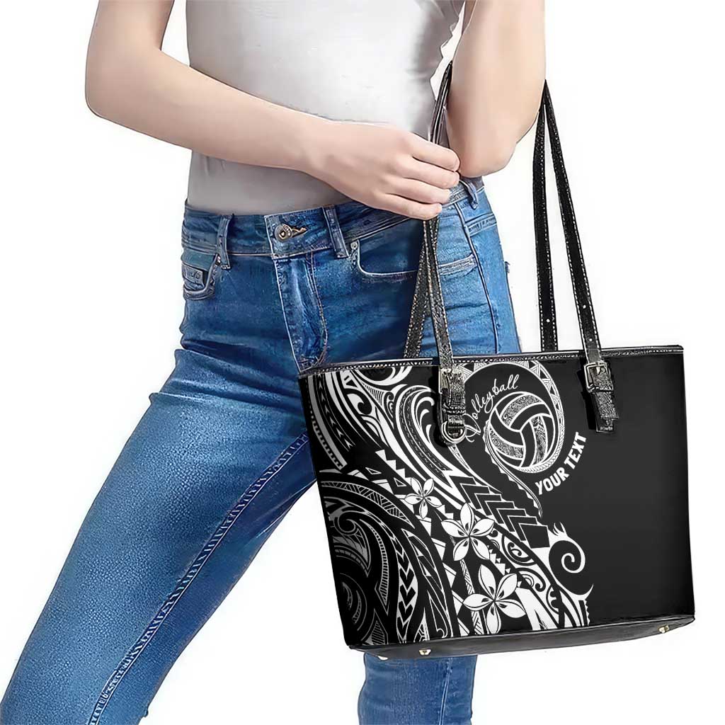 Polynesia Beach Volleyball Personalized Leather Tote Bag Basic