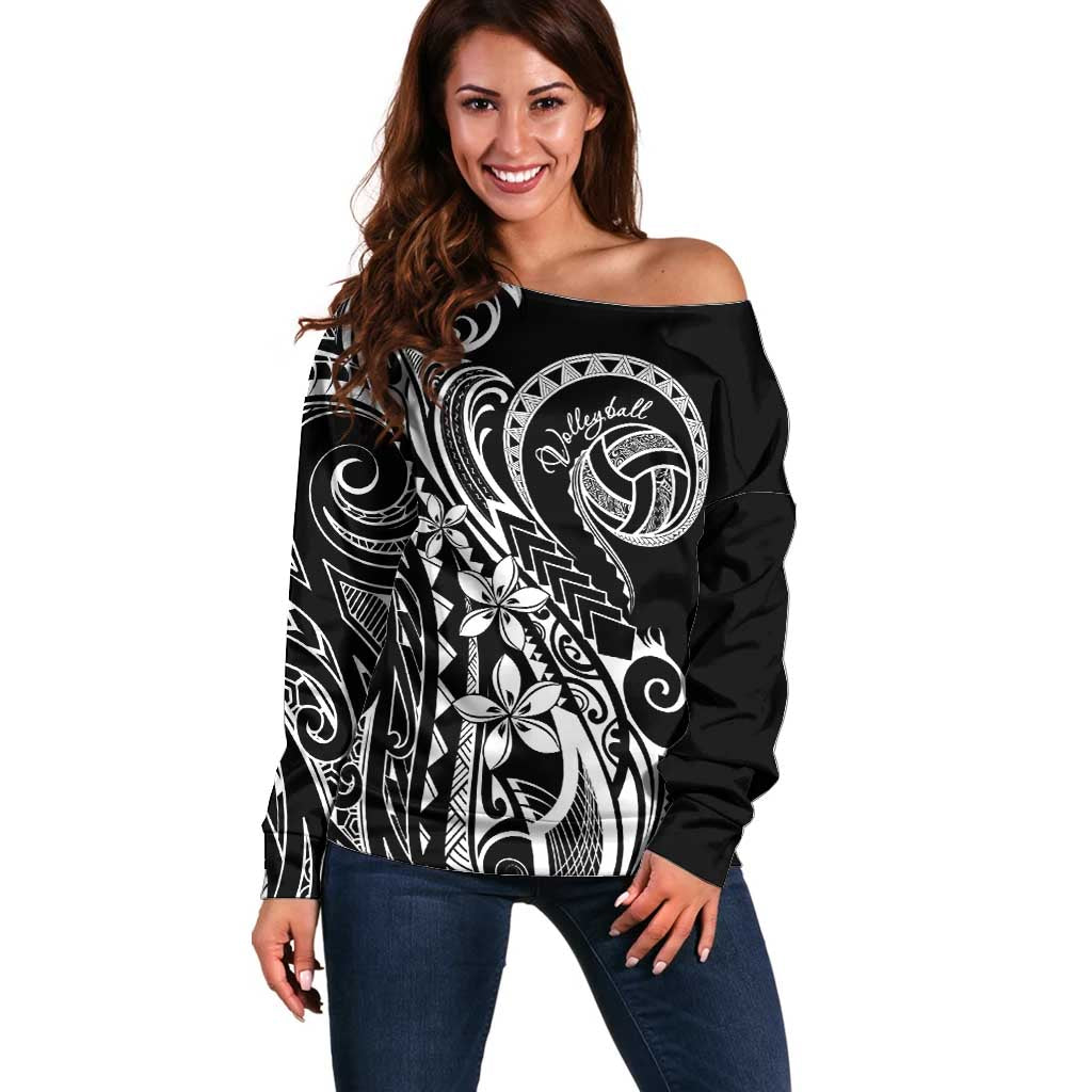 Polynesia Beach Volleyball Personalized Off Shoulder Sweater Basic LT7 Women Black - Polynesian Pride