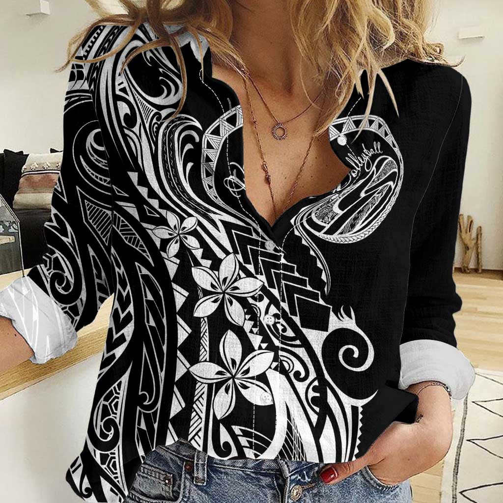 Polynesia Beach Volleyball Personalized Women Casual Shirt Basic LT7 Female Black - Polynesian Pride