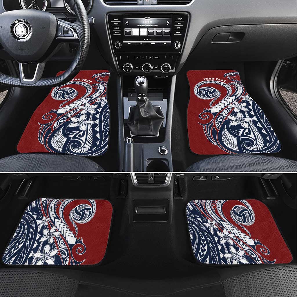 Polynesia Beach Volleyball Personalized Car Mats Special LT7 Set 4pcs Red Blue - Polynesian Pride