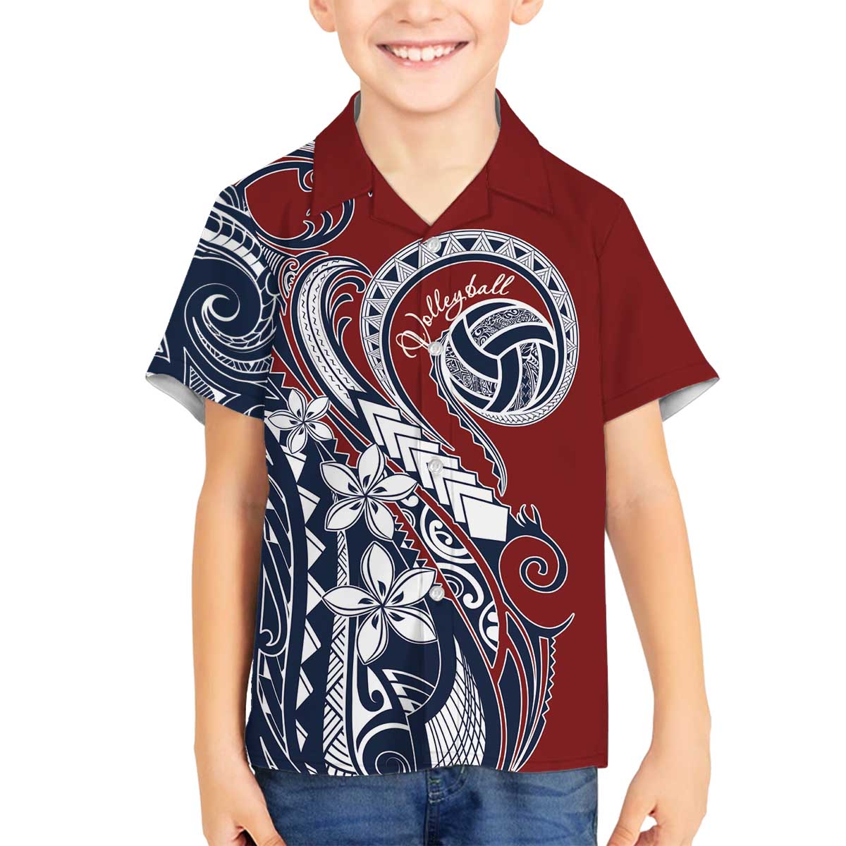 Polynesia Beach Volleyball Personalized Family Matching Off The Shoulder Long Sleeve Dress and Hawaiian Shirt Special