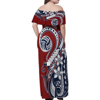 Polynesia Beach Volleyball Personalized Family Matching Off Shoulder Maxi Dress and Hawaiian Shirt Special