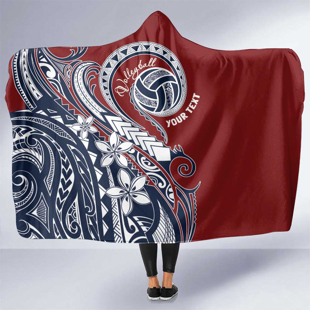 Polynesia Beach Volleyball Personalized Hooded Blanket Special LT7 One Size Red Blue - Polynesian Pride