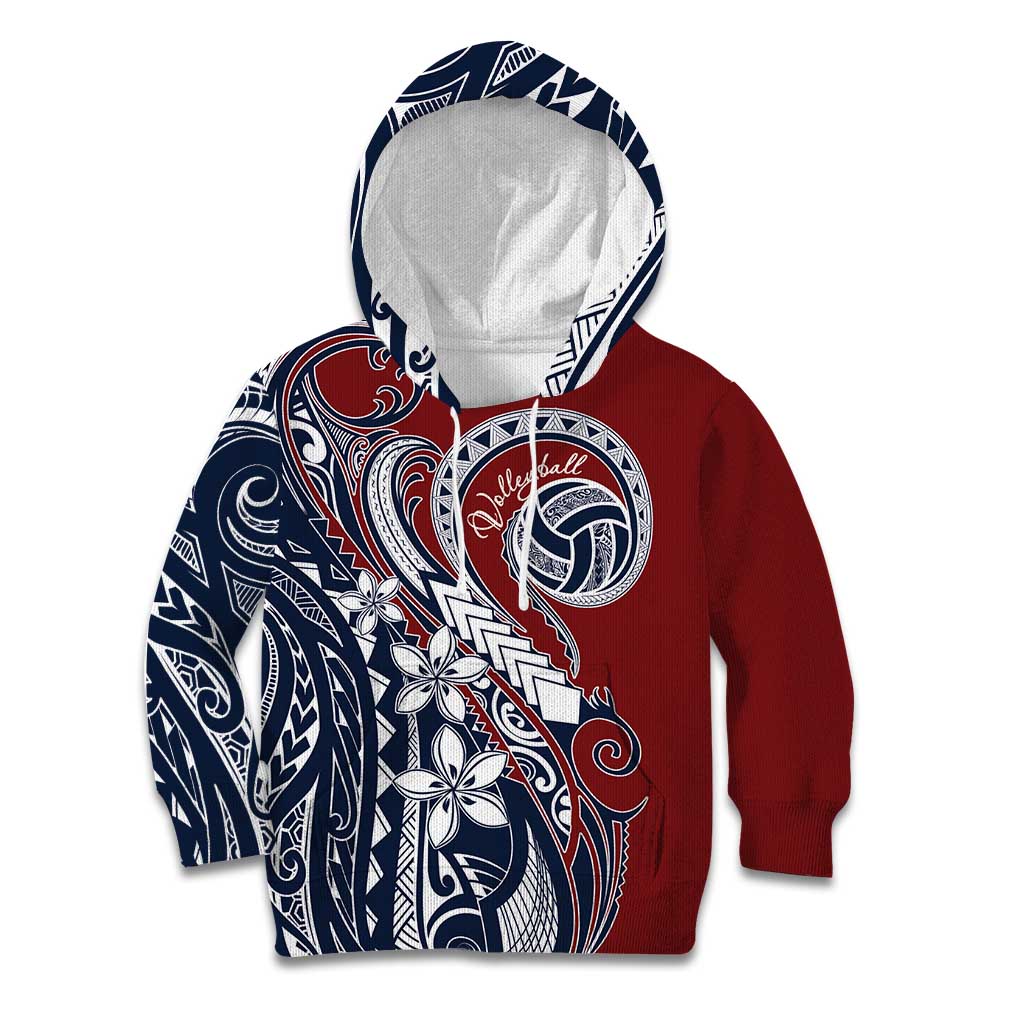 Polynesia Beach Volleyball Personalized Kid Hoodie Special LT7 Hoodie Red Blue - Polynesian Pride