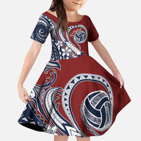 Polynesia Beach Volleyball Personalized Kid Short Sleeve Dress Special