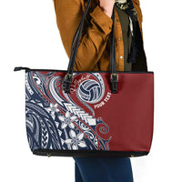 Polynesia Beach Volleyball Personalized Leather Tote Bag Special