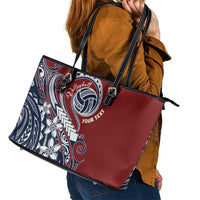 Polynesia Beach Volleyball Personalized Leather Tote Bag Special