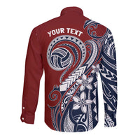 Polynesia Beach Volleyball Personalized Long Sleeve Button Shirt Special