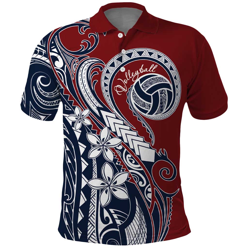 Polynesia Beach Volleyball Personalized Polo Shirt Special LT7 Red Blue - Polynesian Pride