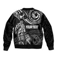 Personalised Father's Day Guam Sleeve Zip Bomber Jacket Polynesian Dad & Kid LT7 - Polynesian Pride