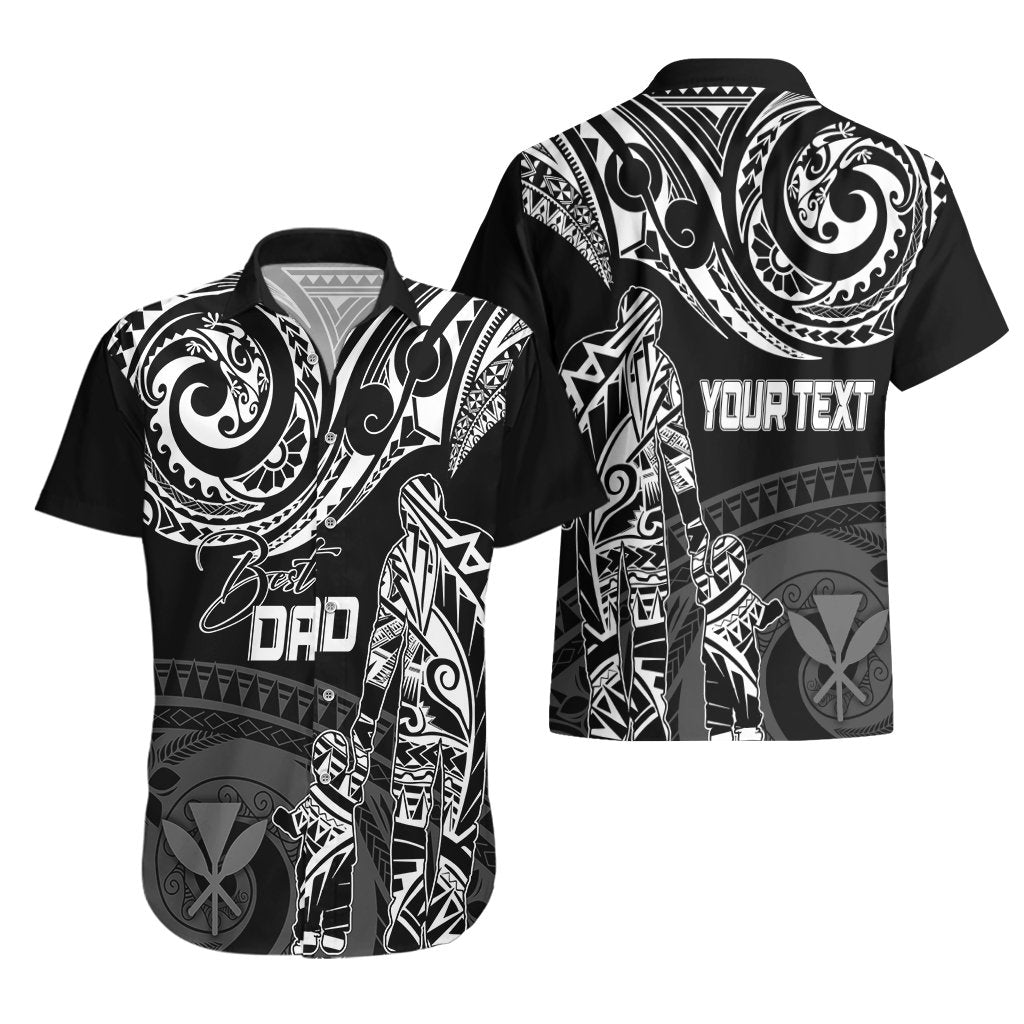 Personalised Father's Day Kanaka Hawaii Hawaiian Shirt Polynesian Dad & Kid LT7 - Polynesian Pride
