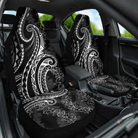 Polynesia Plumeria Lei Car Seat Cover Black Curves Motif LT7 One Size Black - Polynesian Pride