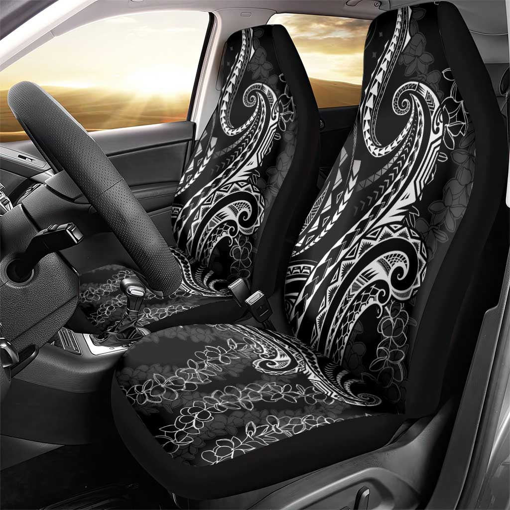 Polynesia Plumeria Lei Car Seat Cover Black Curves Motif LT7 - Polynesian Pride