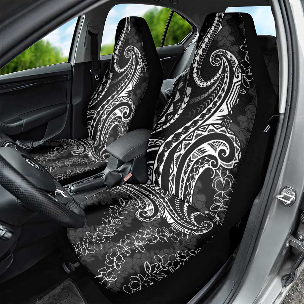 Polynesia Plumeria Lei Car Seat Cover Black Curves Motif LT7 - Polynesian Pride