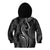 Polynesia Plumeria Lei Kid Hoodie Black Curves Motif