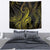 Polynesia Plumeria Lei Tapestry Black Gold Curves Motif