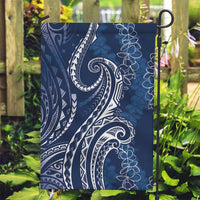 Polynesia Plumeria Lei Garden Flag Navy Blue Curves Motif LT7 Garden Flag Navy Blue - Polynesian Pride