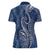 Polynesia Plumeria Lei Women Polo Shirt Navy Blue Curves Motif