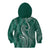Polynesia Plumeria Lei Kid Hoodie Sage Green Curves Motif
