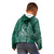 Polynesia Plumeria Lei Kid Hoodie Sage Green Curves Motif