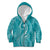 Polynesia Plumeria Lei Kid Hoodie Teal Curves Motif