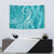 Polynesia Plumeria Lei Tapestry Teal Curves Motif