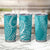 Polynesia Plumeria Lei Tumbler Cup Teal Curves Motif