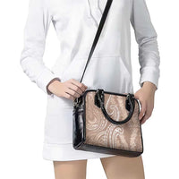 Polynesia Plumeria Lei Shoulder Handbag Beige Curves Motif