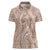 Polynesia Plumeria Lei Women Polo Shirt Beige Curves Motif