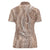 Polynesia Plumeria Lei Women Polo Shirt Beige Curves Motif