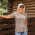 Polynesia Plumeria Lei Women Polo Shirt Beige Curves Motif