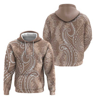 Polynesia Plumeria Lei Zip Hoodie Beige Curves Motif LT7 - Polynesian Pride