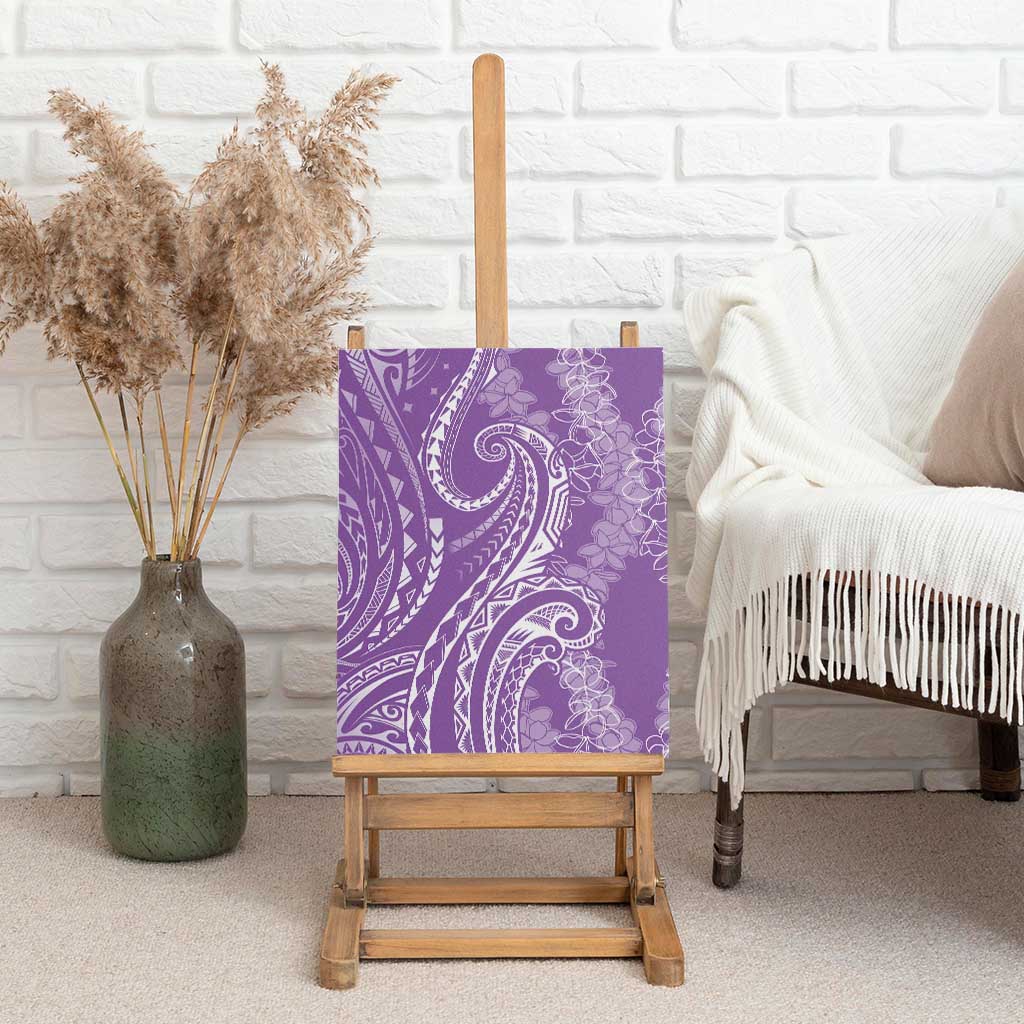 Polynesia Plumeria Lei Canvas Wall Art Periwinkle Curves Motif